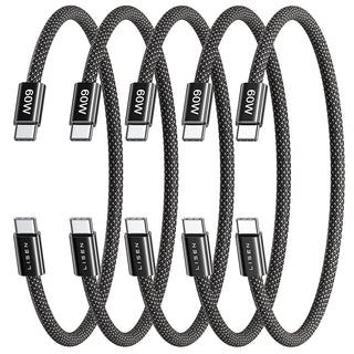LISEN USB C to USB C Cable, 5-Pack [3.3/3.3/6.6/6.6/10FT] for iPhone 17 Charger Cord, 60W C to C Cable Fast Charging for iPad, iPhone 16 15 Pro Max, Galaxy S25/S24 USBC to USBC Cable Gifts for Men