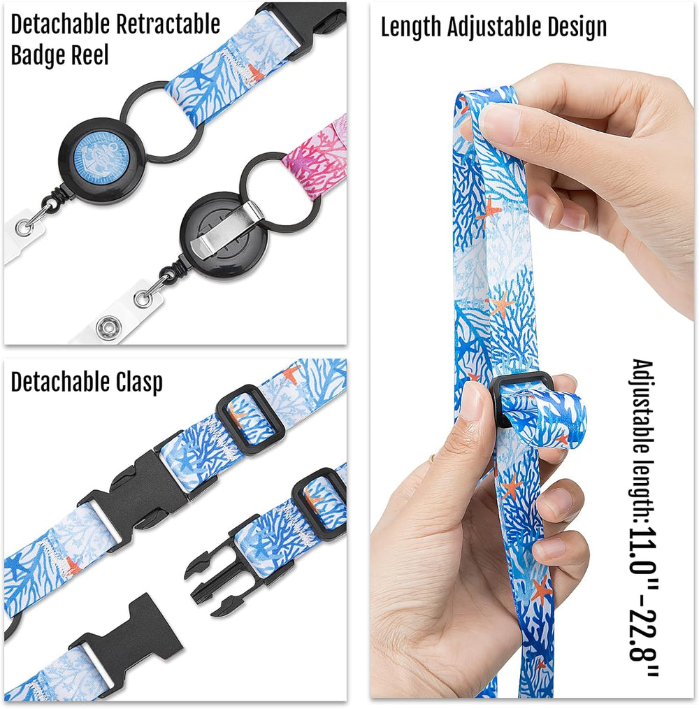 MNGARISTA Cruise Lanyards, Adjustable Lanyard with Retractable Reel, Waterproof ID Badge Holder for All Cruises Ships Key Cards, 2pack