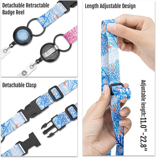 MNGARISTA Cruise Lanyards, Adjustable Lanyard with Retractable Reel, Waterproof ID Badge Holder for All Cruises Ships Key Cards, 2pack