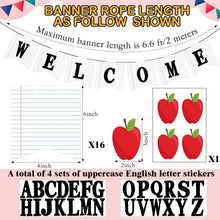Mooliwe Classroom Decor DIY Banner, Welcome Back to School Party Supply Custom Hanging Bunting Garland Kit with Letters for First Day of School Ambience Celebration Decoration(White,Notebook)