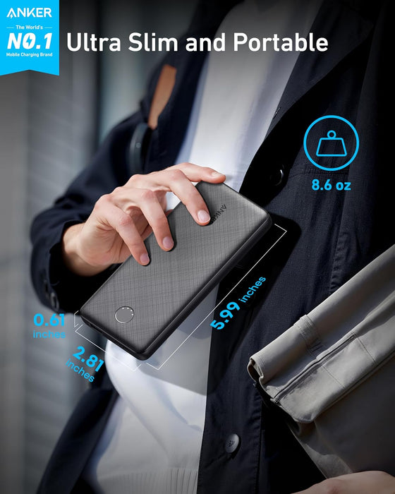 Anker Power Bank(PowerCore 10K), Compact Travel-Ready 10,000mAh Battery Pack with PowerIQ Charging Technology, 5V/3A High-Speed Charging for iPhone, iPad,and More (1, Black) - hover image