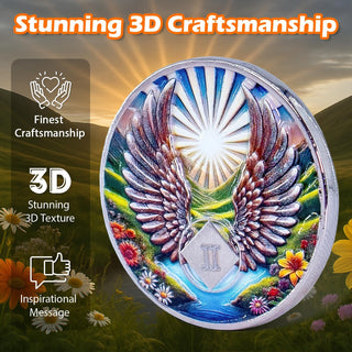 2 Year Angel Wings Sobriety Coin – Radiant Sunrise NA Medallion – Spiritual Token for Recovery & Clean Time – Empowering NA AA Chips – Gift for Men & Women