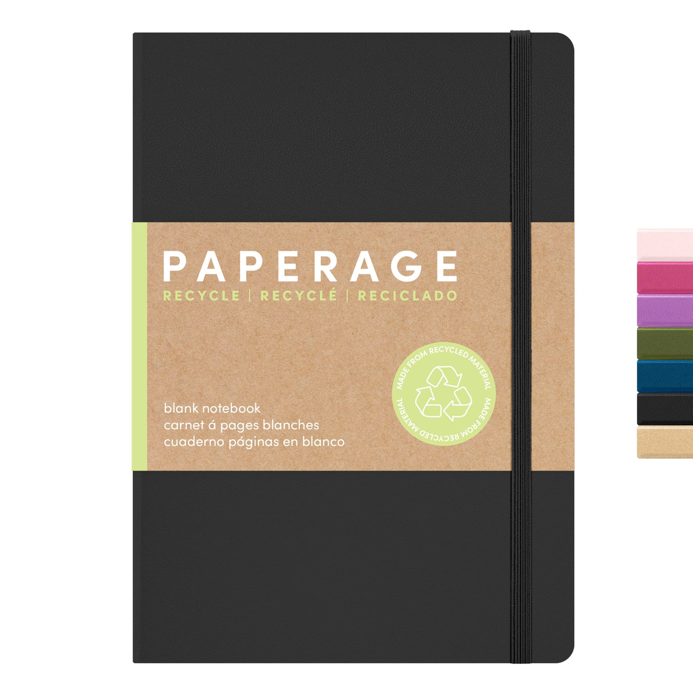 PAPERAGE Recycled Lined Journal Notebook, (Kraft), 160 Pages, Medium 5.6 in x 8 in - 100 GSM Thick Paper – College Ruled, Hardcover Journaling Notebook for Work, School & Note Taking