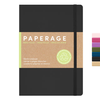 PAPERAGE Recycled Lined Journal Notebook, (Kraft), 160 Pages, Medium 5.6 in x 8 in - 100 GSM Thick Paper – College Ruled, Hardcover Journaling Notebook for Work, School & Note Taking