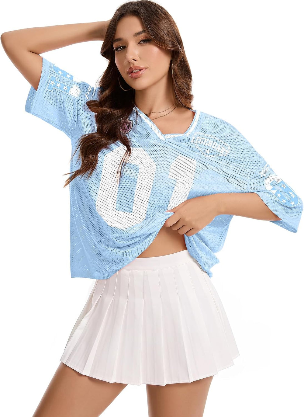 Jersey Shirts for Women Y2K Graphic Tees Oversized Streetwear Rave Concert Outfits