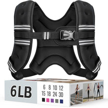 Zeerun Weighted Vest, 6lb/8lb/10lb/12lb/15lb/18lb/20lb/24lb/30lb for Men Women, Reflective Stripe Adjustable Buckle, Comfortable Durable Rucking Vest for Walking Running Strength Training