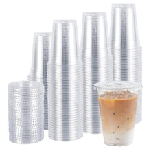 TashiBox 100 Count - 16 Ounce Plastic Cups, Ice Coffee Cups To Go - Crystal Clear PET Party Cups