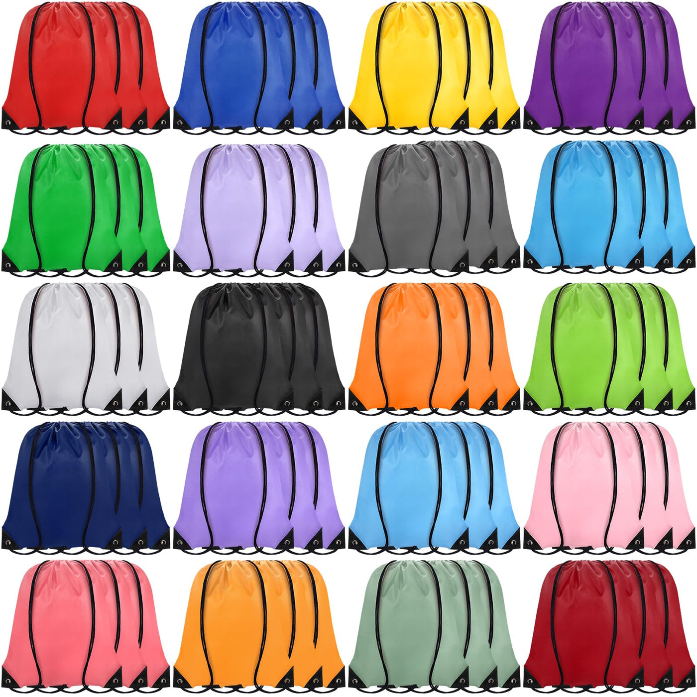 Grneric Drawstring Backpack Bulk 6 PCS, Drawstring Bags String Backpack Cinch Sack Gym Bags for Sport Trip Beach Swimming, 6 Color