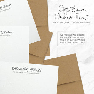 Personalized Note Cards – Custom Flat Stationery Set with Name – Personalized Thank You Cards – Elegant Personalized Stationery for Women (Allison Christie)