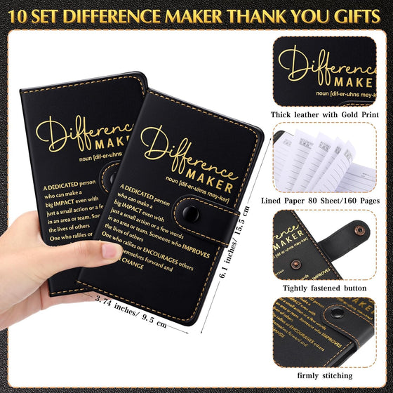 Marspark 10 Set Differen Marker Employee Appreciation Gift Inspirational A5 Leather Notepad with Motivational Pen Thank You Gift for Men Women Cna Nurse Volunteer Staff Team Office Teacher Fathers Day - hover image