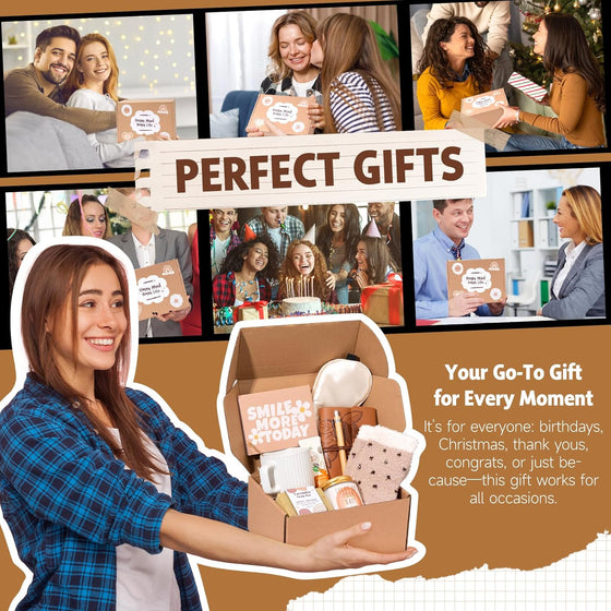 Gift Baskets for Women, 9pcs Unique Happy Birthday Gifts for Women, Thank You Basket Christmas Ideas Box w/Coffee Mug Her Mom Friend Teacher Coworker, Best Employee Appreciation Gifts - hover image