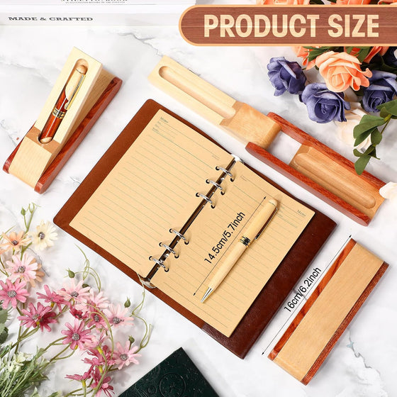Zhanmai 3 Sets Wooden Ballpoint Pen Sets for Men Gift with Business Pen Case Display, Appreciation Gifts for Men Christmas Birthday Employee Office Supplies, Thank You Gifts for Dad Father - hover image