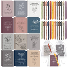 Mooliwe 24 Pcs Positive Affirmation Gift Set Gratitude Notebooks with Pens Small Bags Motivational Encouragement Notepads Daily Affirmations Journal for Women Stress Relief Self Care (Watercolor)