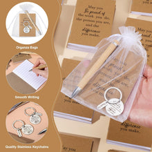 Kosiz 50 Sets Employee Appreciation Gifts Bulk Thank You Notebooks Bamboo Pens Keychains Social Worker Appreciation Gifts for Coworkers Staff Employee Students