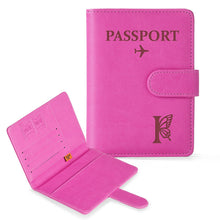 COSHAYSOO Purple Passport Cover Holder and Initial Luggage Tag Set TSA Approved with Personalized Monogram Chenille Letter Patch for Women Teen Girls, Cute Travel Bag Suitcase Identifier (A)