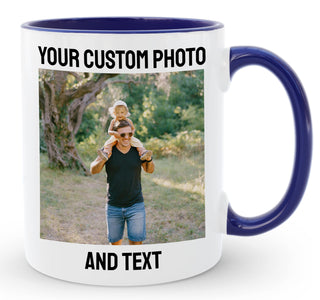 Personalized Coffee Mug | Custom Photo Text and Logo Ceramic Mug | Customized 11 Oz Tea Cup for Men & Women | Unique Gift Idea - Taza Personalizadas Design with Picture or Message | White