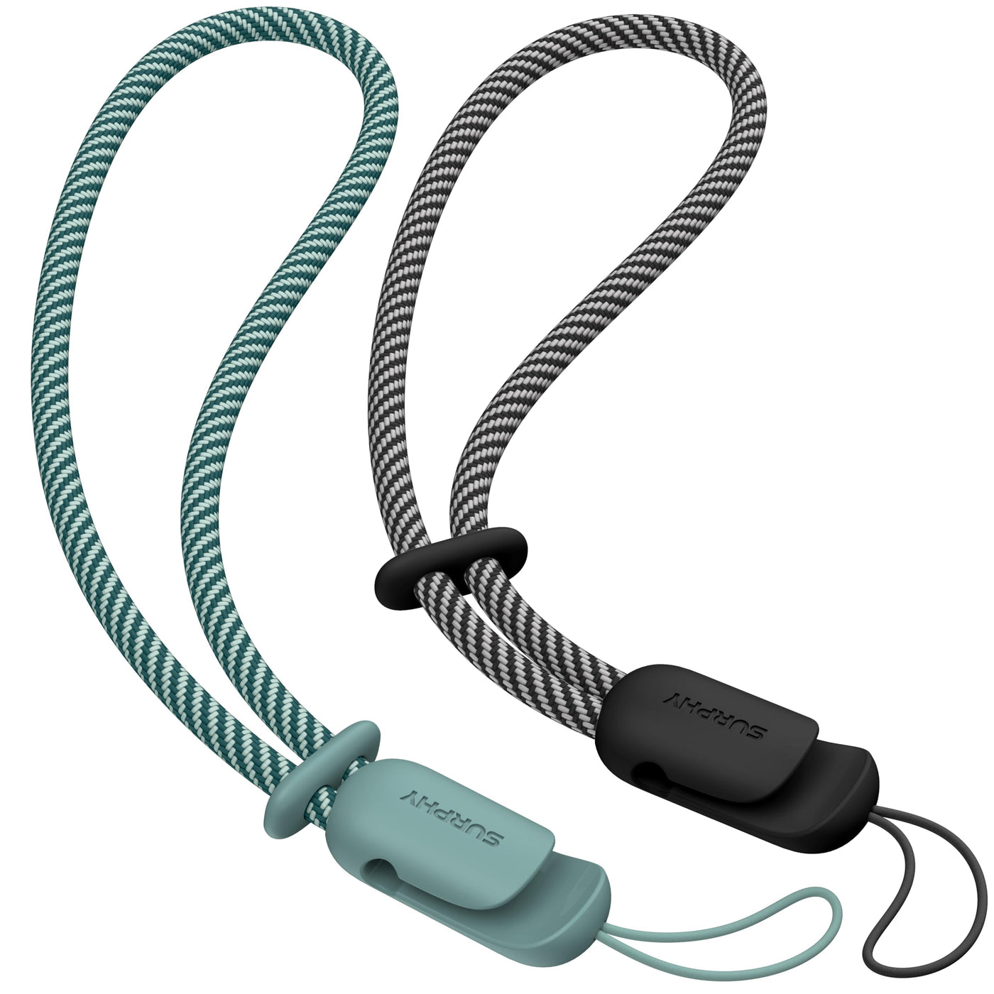 SURPHY 2 Pack Phone Lanyard for Cellphone Case, Phone Wrist Strap for Case, Cellphone Strap with 2-Color Braided, Charm Wrist Lanyard for Women and Men, Pink & Gray