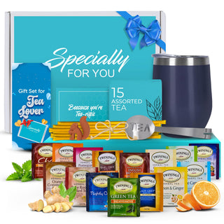 Modern Elegance Tea Tumbler Gift Set for Women, Teal