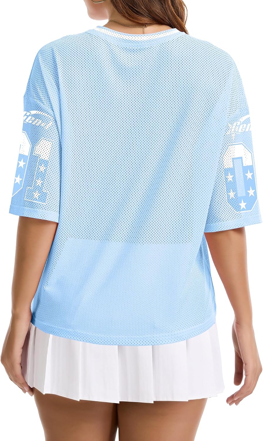 Jersey Shirts for Women Y2K Graphic Tees Oversized Streetwear Rave Concert Outfits
