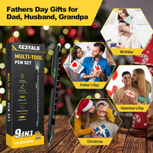 KEZKALS Fathers Day Mens Gifts for Husband Dad, 9 in 1 Multitool Pen Gifts for Men, Fathers Day Gift from Daughter Wife Son, Anniversary Birthday Gifts for Men, Dad Gifts for Grandpa Him, Gadgets Tool