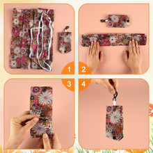 MIAHART Reusable Grocery Bags Foldable Groceries Shopping Bags Foldable Cute Tote Bags Fashion Bags Waterproof Nylon Grocery Bags (Flower Style)