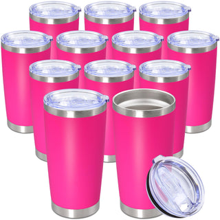 20oz Tumbler Stainless Steel Tumbler Cup with Lid Vacuum Insulated Double Wall Travel Mug, Durable Powder Coated Travel Coffee Tumbler Mug for Hot & Cold Drinks, Purple,1 Pack