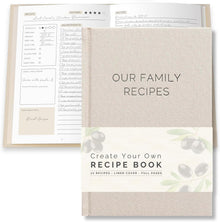 Blank Recipe Book To Write In Your Own Recipes - Family Cook Book Journal Notebook With Recipe Templates To Create A Personalized Cookbook - Table of Contents, Conversions & Thick Empty Pages - Beige