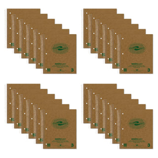 ROARING SPRING Environotes Recycled Spiral Notebook, College Ruled 1 Subject Notebook, 11" x 9", 80 Perforated Sheets, 20 lb Recycled Paper, Double Pocket, 3 Hole Punched, Made in USA