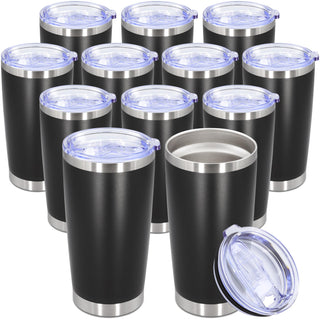 20oz Tumbler Stainless Steel Tumbler Cup with Lid Vacuum Insulated Double Wall Travel Mug, Durable Powder Coated Travel Coffee Tumbler Mug for Hot & Cold Drinks, Purple,1 Pack