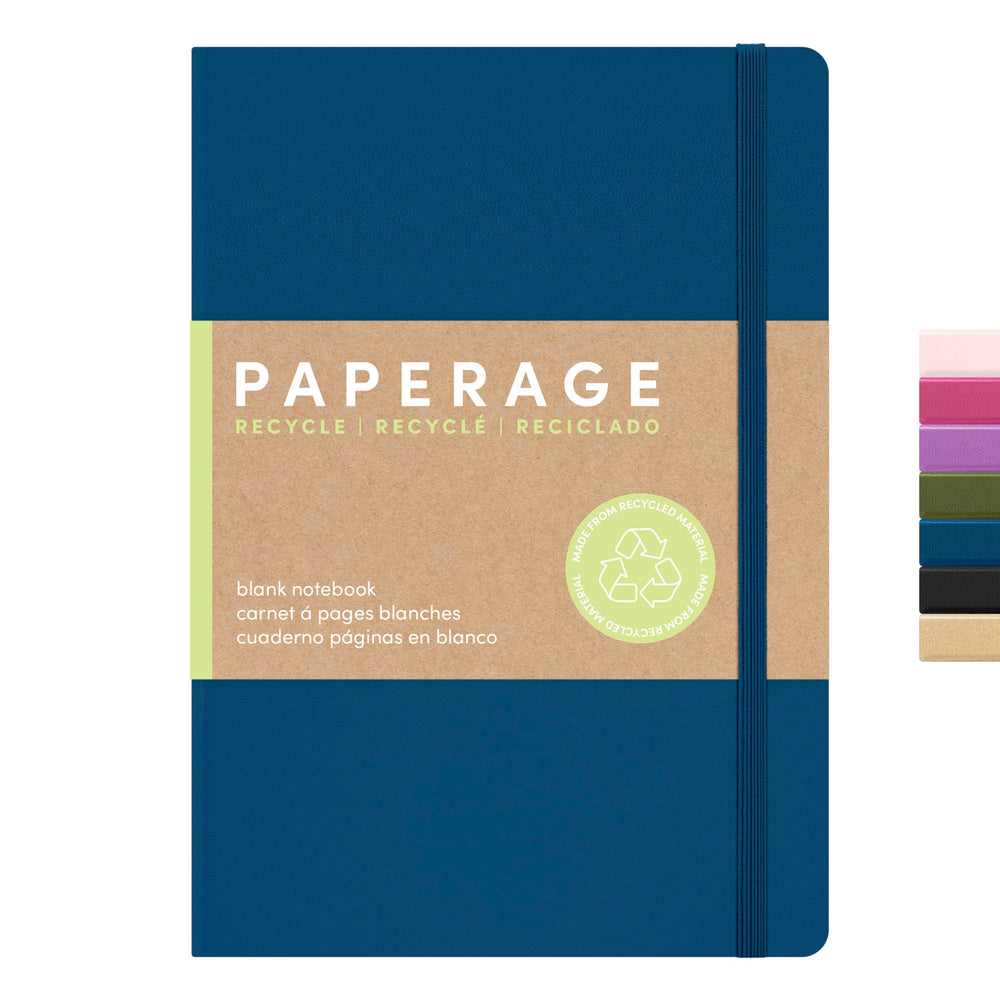 PAPERAGE Recycled Lined Journal Notebook, (Kraft), 160 Pages, Medium 5.6 in x 8 in - 100 GSM Thick Paper – College Ruled, Hardcover Journaling Notebook for Work, School & Note Taking