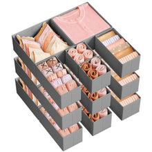 SONGMICS Drawer Organizers, Dresser Divider Organizers, Set of 12, Foldable Fabric Storage Boxes for Socks, Underwear, Bras, Ties, Scarves, Summer Sand URDZ006Y02