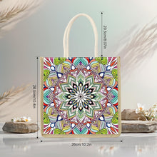 JZHYOAN Mandala Diamond Painting Canvas Tote Bags for Adults DIY Flower Diamond Art Tote Bags Kits Reusable Grocery Shopping Hand Storage Bag with Handles Portable Storage Bag for Family Woman Man
