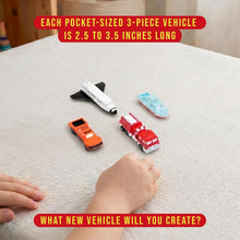 Popular Playthings Magnetic Vehicles for Toddlers 1–3, Mini Mix or Match Car Toys, Snap‑Together Interchangeable Parts for Creative Play, Travel‑Friendly Set of 4