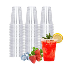 TashiBox 100 Count - 16 Ounce Plastic Cups, Ice Coffee Cups To Go - Crystal Clear PET Party Cups