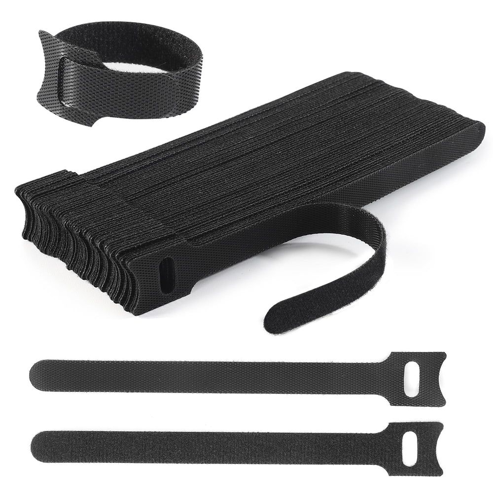 Nettbe 60 PCS 6 Inches Reusable Cable Ties, Adjustable Cord Straps Wire Organizer Cord Wrap and Hook Loop Cable Management