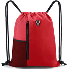BeeGreen Black Drawstring Backpack Gym Bag For Men Women String Sports Backpack With Water Bottle Mesh Pockets And 2 Zippered Pocket Large Cinch Sackpack Workout Bag 16" x 20"