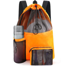 HOHOM Swim Mesh Beach Bag, Waterproof Gym Bags for Women and Men, Large Pool Bag Swimming Gear Drawstring Backpack