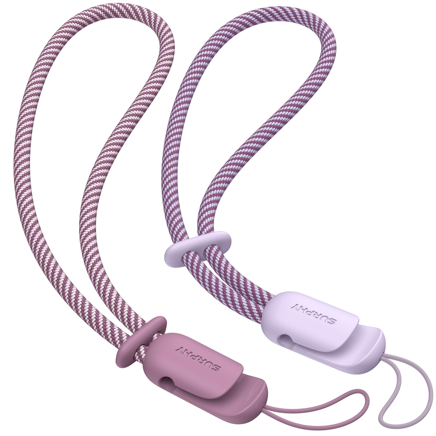 SURPHY 2 Pack Phone Lanyard for Cellphone Case, Phone Wrist Strap for Case, Cellphone Strap with 2-Color Braided, Charm Wrist Lanyard for Women and Men, Pink & Gray