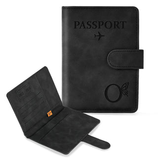 COSHAYSOO Purple Passport Cover Holder and Initial Luggage Tag Set TSA Approved with Personalized Monogram Chenille Letter Patch for Women Teen Girls, Cute Travel Bag Suitcase Identifier (A)