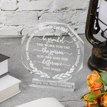 COCHIE Thank You Employee Appreciation Acrylic Award Plaque Sign - Inspirational Retirement Gift for Coworkers - Office Table Decor Keepsake, 4.75.3 Inch, White