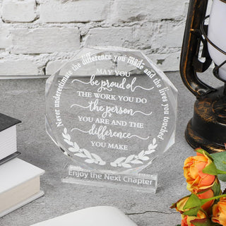 COCHIE Thank You Employee Appreciation Acrylic Award Plaque Sign - Inspirational Retirement Gift for Coworkers - Office Table Decor Keepsake, 4.75.3 Inch, White