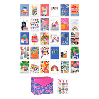 American Greetings 30-Count All Occasions Card Bundle with Keepsake Box and Envelopes- Designed by Stop The Clock