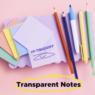 Post-it Transparent Notes, 2.8 in. x 2.8 in., Pastel Sticky Notes, School Supplies, Office Products, Great for Studying, 2 Pads