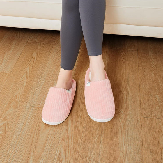 HUXMEYSON Slippers for Women, Warm Memory Foam Comfy House Slippers with Anti-Skid Rubber Sole for Indoor and Outdoor - hover image