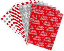 American Greetings Christmas Gift Boxes, Red, White and Silver Christmas Patterns (12-Boxes, 14.75 in. x 9.5 in.)