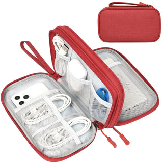 FYY Travel Cable Organizer Pouch Electronic Accessories Carry Case Portable Waterproof Double Layers All-in-One Storage Bag for Cord, Charger, Phone, Earphone Black