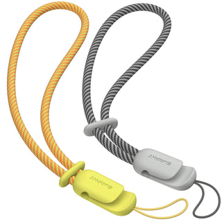SURPHY 2 Pack Phone Lanyard for Cellphone Case, Phone Wrist Strap for Case, Cellphone Strap with 2-Color Braided, Charm Wrist Lanyard for Women and Men, Pink & Gray