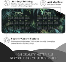 2026-2027 Two-Year Calendar Desk Pad, Large Waterproof Mouse Pad with Stitched Edges Non-Slip Rubber Base, Multi-Functional Desk Mat for Office Home Gaming Business