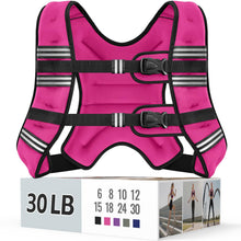 Zeerun Weighted Vest, 6lb/8lb/10lb/12lb/15lb/18lb/20lb/24lb/30lb for Men Women, Reflective Stripe Adjustable Buckle, Comfortable Durable Rucking Vest for Walking Running Strength Training