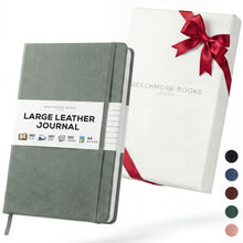 BEECHMORE BOOKS Premium Lined Leather Journal for Men & Women, 5" x 8" (A5) Thick 120gsm Ivory Cream Paper Notebook, Hardcover Vegan Leather Personal Diary, With Gift Box (Chestnut Brown)